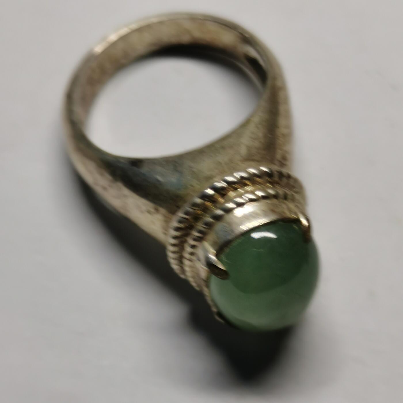 杂件专场86期 银镶翡翠戒指