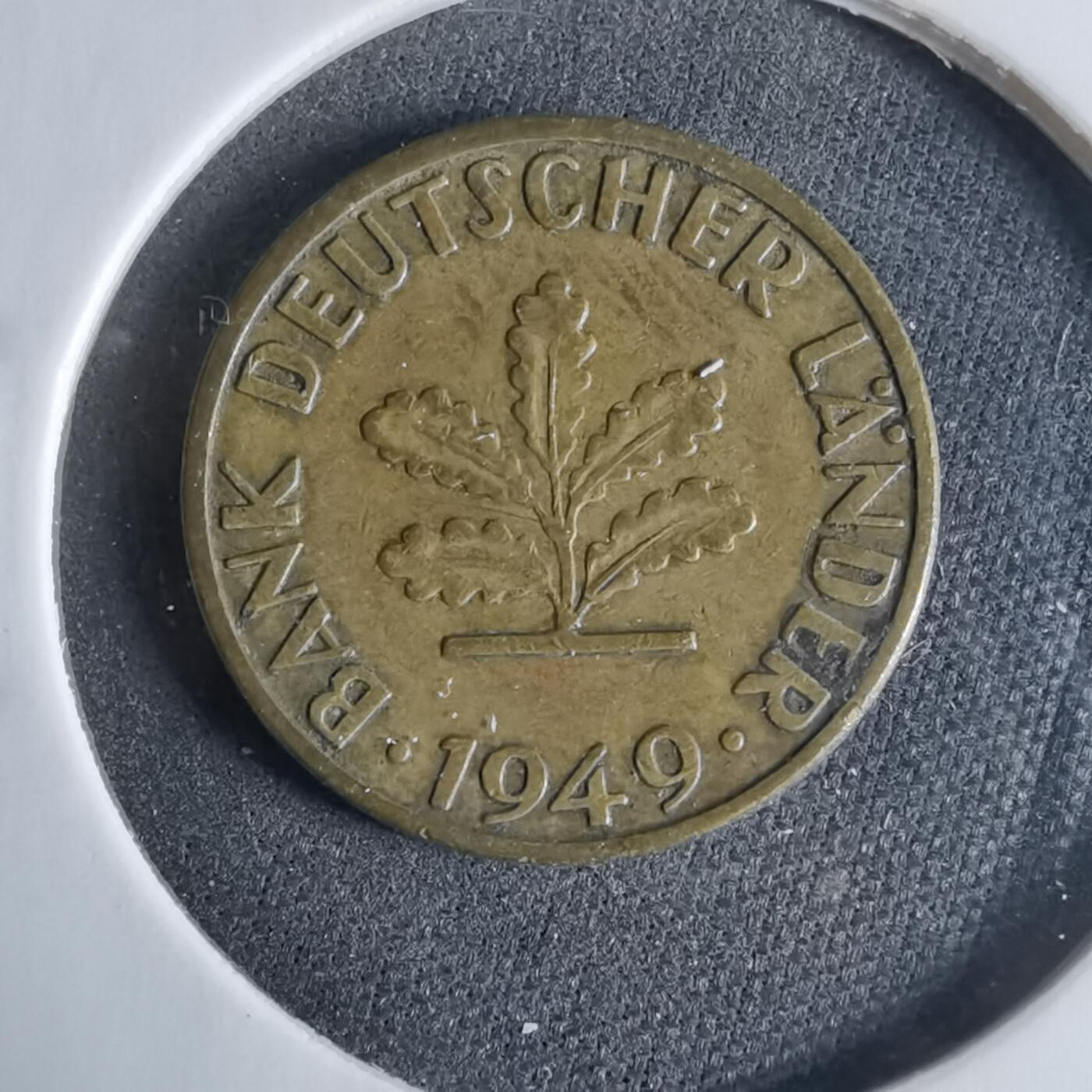 沼泽如烟--第921场 德国1949年5芬尼银行版