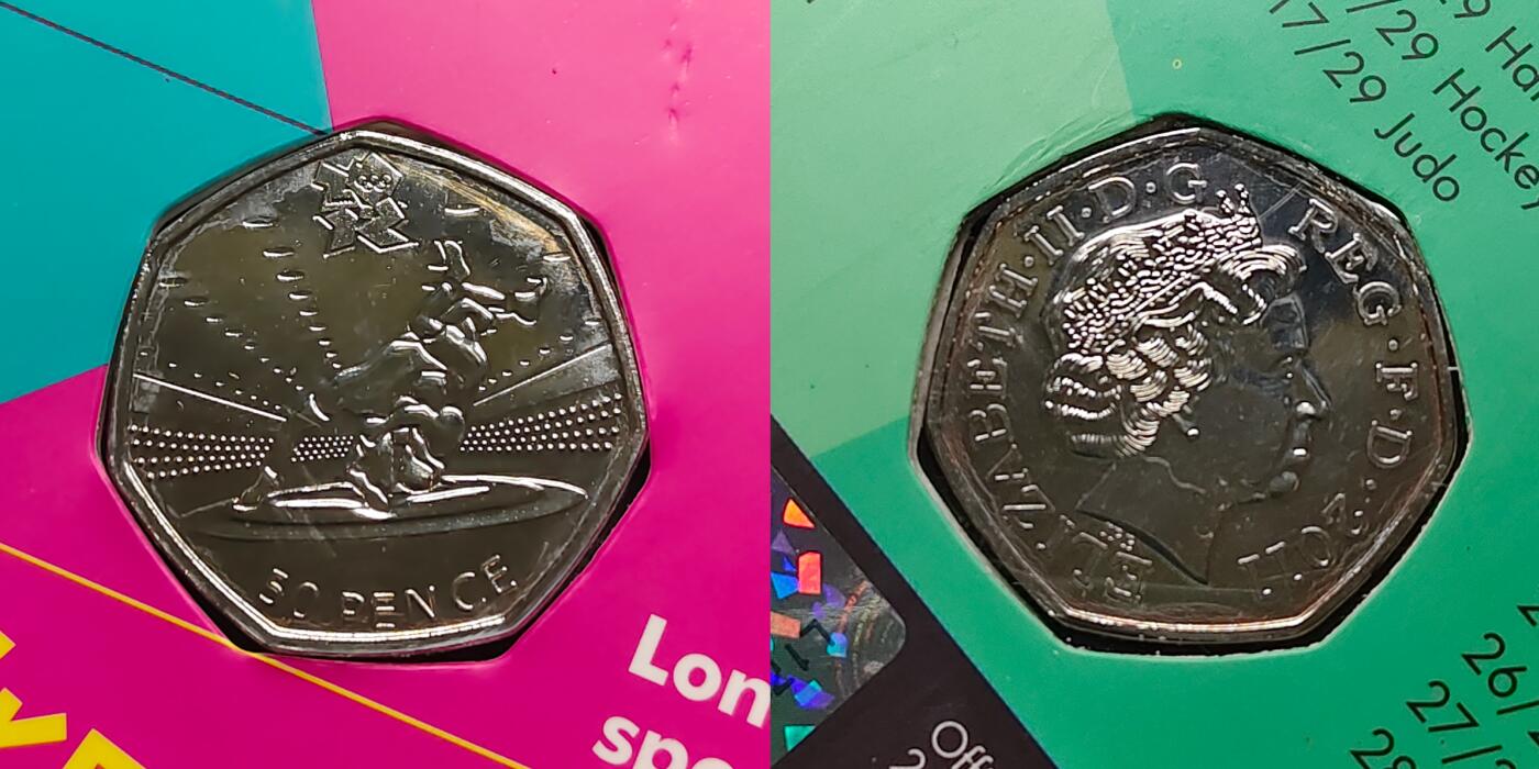 【全场包邮】纯粹捡漏拍483场（免费代拍第20场） 英国2012年50便士伦敦奥运会纪念币官方29枚卡装全套