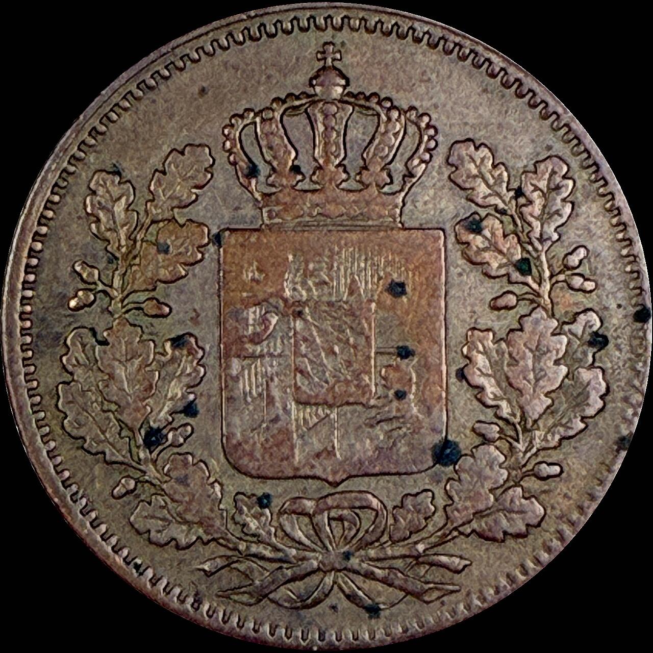 【雨安】【直播拍卖】【世界币章118期-裸币】2025-12-05 周五 19:30 保真 [裸币德国] Germany 德国 德意志 1/2克鲁泽 1851年