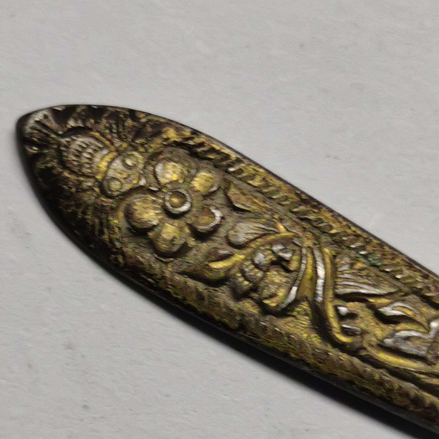 杂件专场86期 清代老银鎏金发簪带款