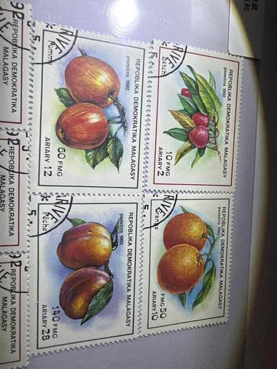 12.26邮票专场 马达加斯加1992年水果系列7全