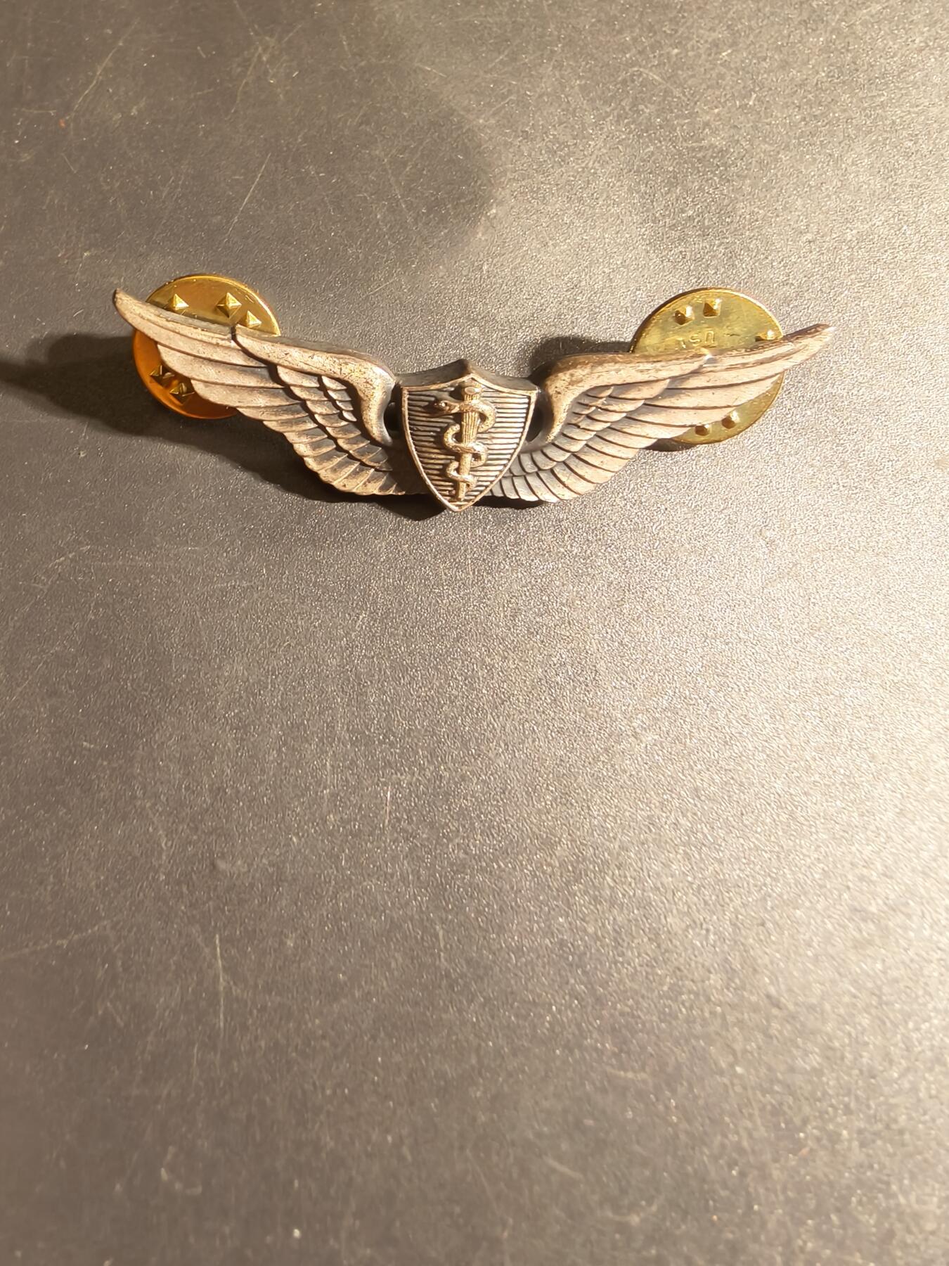 老王徽章第168期 美国空军军医技能章 925银 2英寸    S-21厂标