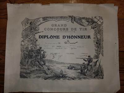 凯旋世界勋赏（第20期）（欢迎送拍）（对拍品有疑问请询问客服，不接受到手刀，出价默认拍品品相。请认真阅读拍卖规则！出价默认已认可！）（收到货请录制开箱视频，无视频概不处理问题。） - 法国全国射击大赛的荣誉射手文凭