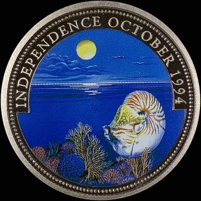 【雨安】【直播拍卖】【世界币章118期-裸币】2025-12-05 周五 19:30 保真 - [现代裸币] Palau 帕劳 1元 1994年