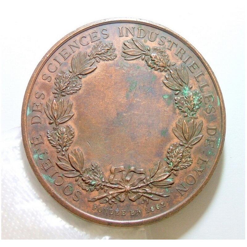 法国1862年 大科学家安培+雅卡尔 高浮雕精制大铜章 55MM