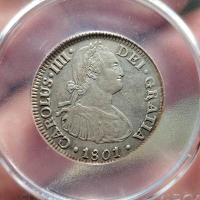 中外钱币第六场 - 公博AU50西属墨西哥1801年2R