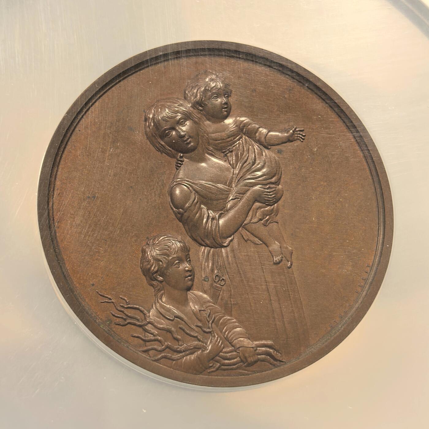 博洋堂世界钱币拍卖第150期（全场包邮） NGC MS65BN 英国1859年伦敦艺术联盟的章 木材采集者纪念大铜章 BHM-2653 五官细刻 高分 包浆醇厚 纽约博物馆名画