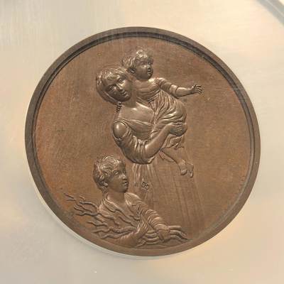 博洋堂世界钱币拍卖第150期（全场包邮） NGC MS65BN 英国1859年伦敦艺术联盟的章 木材采集者纪念大铜章 BHM-2653 五官细刻 高分 包浆醇厚 纽约博物馆名画