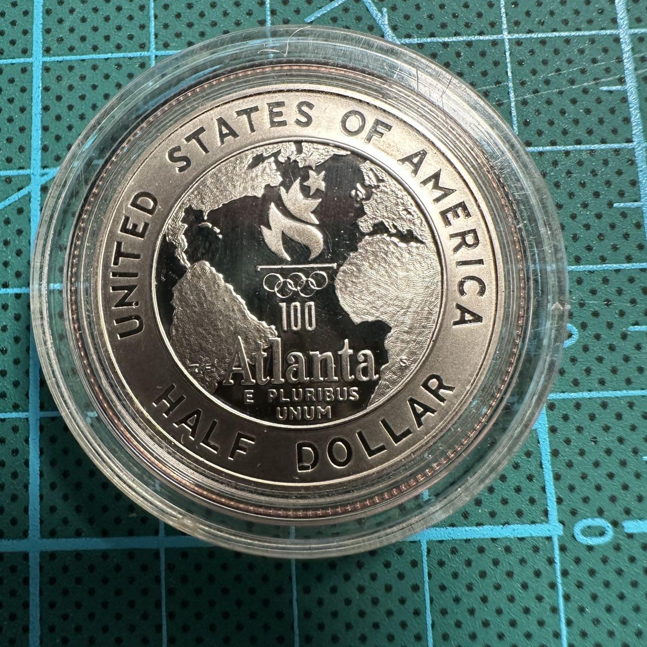 蒂克钱币-第49场 外国硬币散币场 1995年美国亚特兰大奥运会棒球纪念半美元硬币精制纪念币