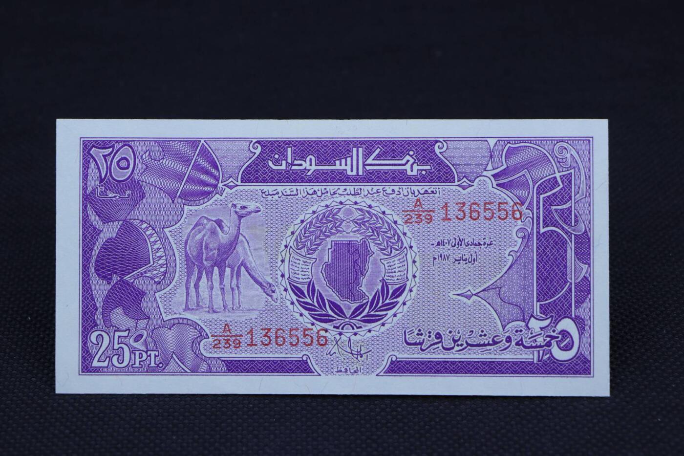 【淘币小摊】限时拍第八百二十一拍  纸币场  满百包邮可预留两周  周一统一发货   苏丹25皮阿斯特纸币