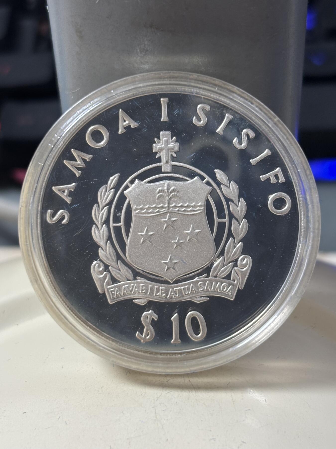 第184期拍卖 萨摩亚1980年威廉·索尔夫10美元银质精制币带盒，925银，31.47克银价404