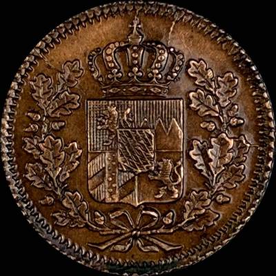 【雨安】【直播拍卖】【世界币章118期-裸币】2025-12-05 周五 19:30 保真 - [裸币德国] Germany 德国 德意志 巴伐利亚 1芬尼 1855年