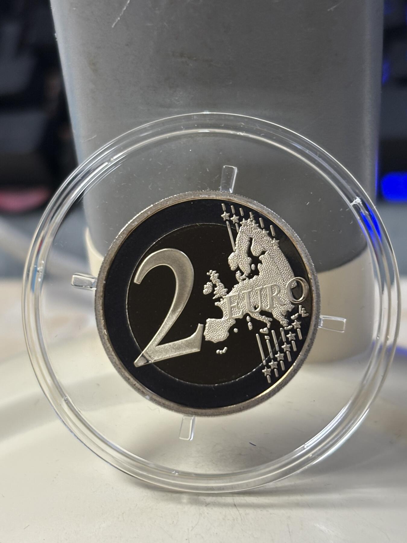 第184期拍卖 法国2017年雕塑家罗丹逝世2欧元精制双金属纪念币，发行10000枚