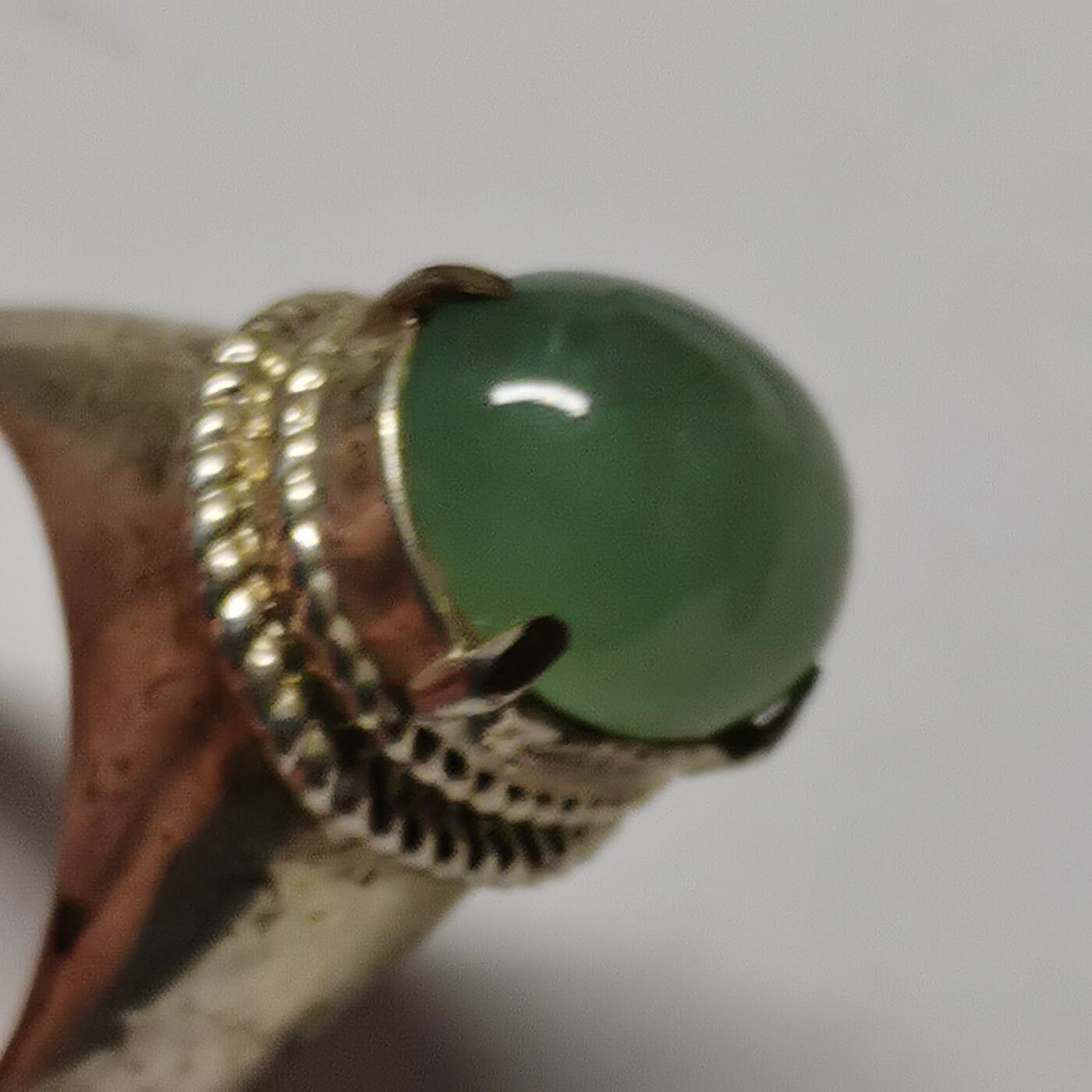 杂件专场86期 银镶翡翠戒指