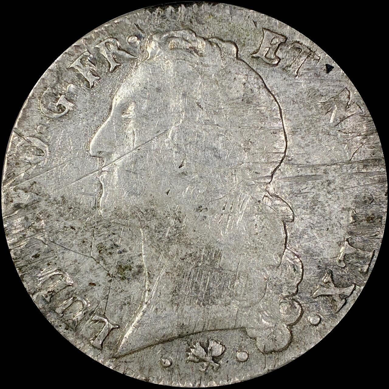 【雨安】【直播拍卖】【世界币章118期-裸币】2025-12-05 周五 19:30 保真 [裸币法国] France 法国 1埃居 KM#0512 DAV-1331 (1740-1772) 路易十五 中年版 1767年