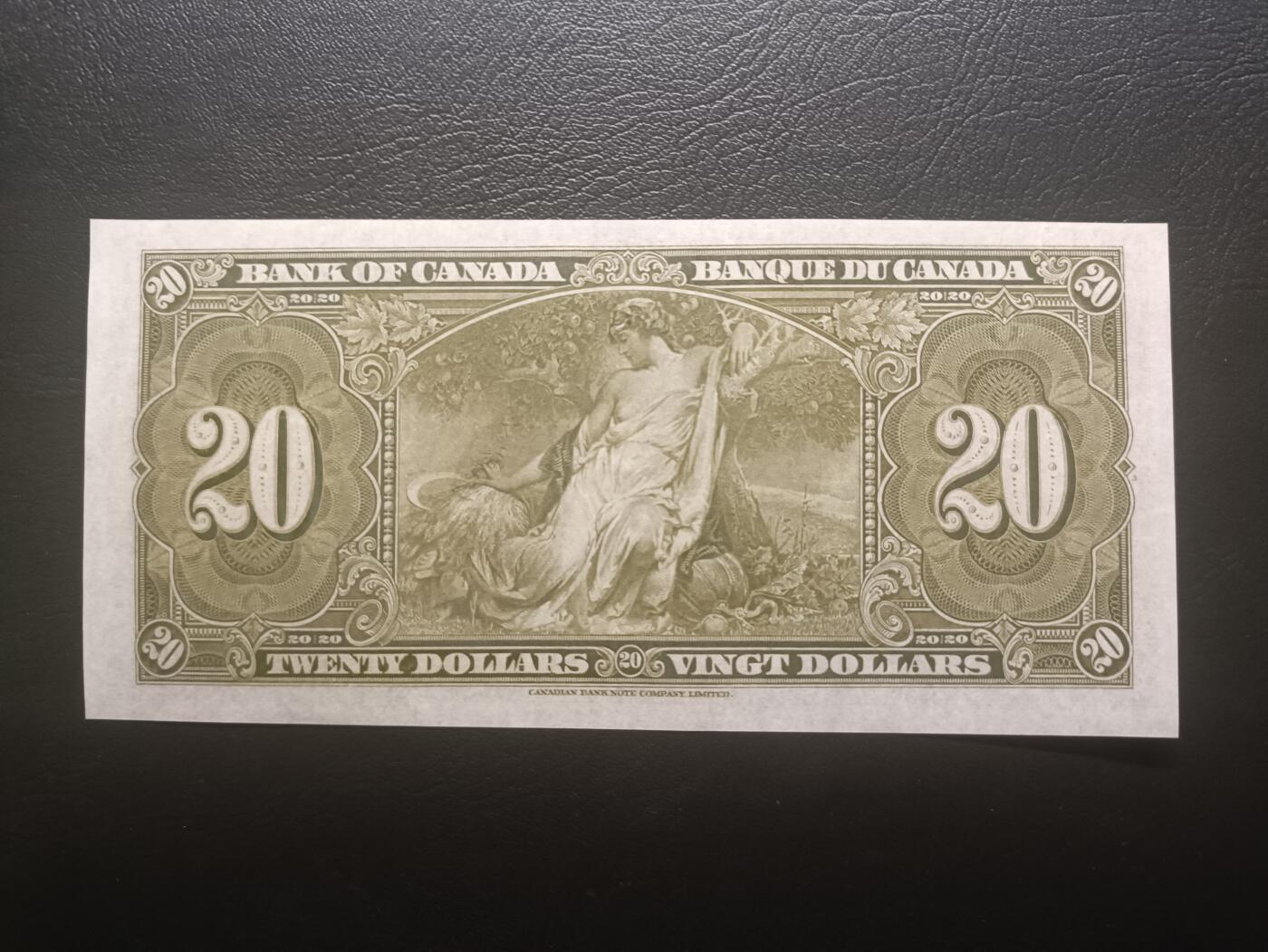 2025十二月第一期，总206期 加拿大1937版20元UNC-无47，乔治六世国王和农神，稀有中高面值品种