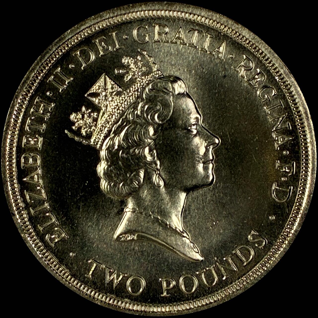 【雨安】【直播拍卖】【世界币章118期-裸币】2025-12-05 周五 19:30 保真 [现代裸币] Great Britain 英国 2镑 1986年