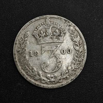 【淘币小摊】实时拍第八百一十八拍   散币小银币场   满百包邮可预留二周 每周一统一发货   - 英国1900年维多利亚3便士银币