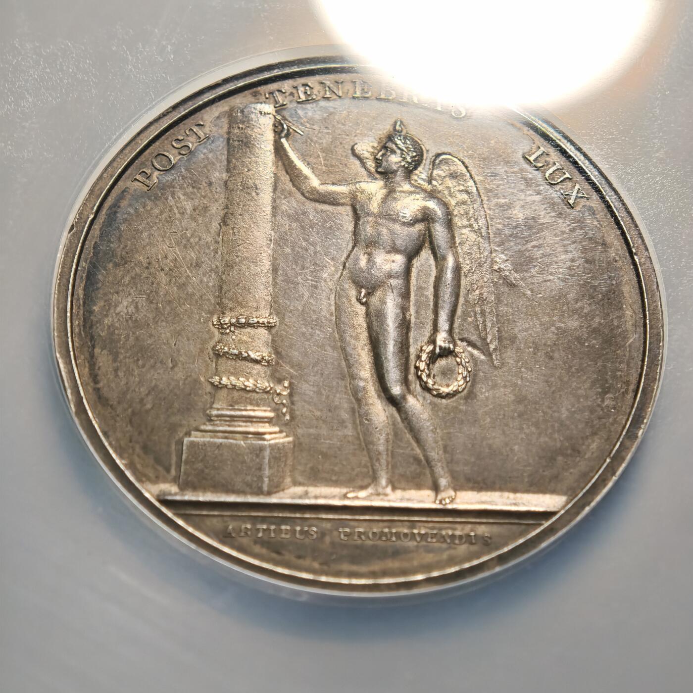 【德藏】世界币章拍卖第156期（拍品征集中~欢迎藏友联系） 18**年 瑞士日内瓦艺术协会奖章48mm纪念大银章 NGC MS61 原味深彩包浆 状态极佳