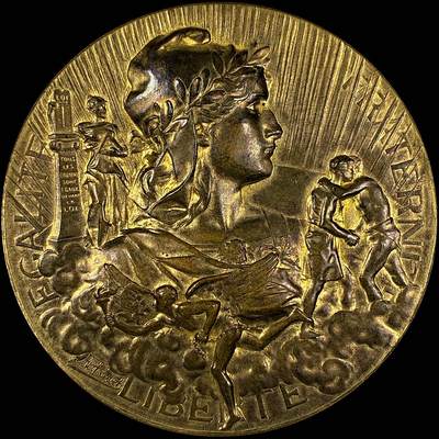 【雨安】【直播拍卖】【世界币章118期-裸币】2025-12-05 周五 19:30 保真 - [章] France 章 法国 1898年 巴黎世博会 铜章 50mm