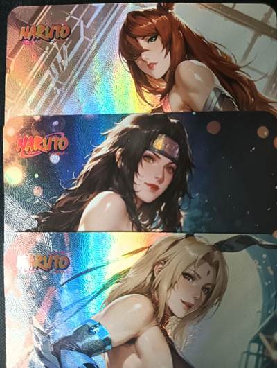 花开卡拍第53期（12月28号周日截拍，品控勿拍!!!拍品不寄存，运费5元，自制卡难免瑕疵，可能存在轻微撞角爆边等出厂瑕疵，品控介意勿拍！） - 火影御姐cos对魔忍 小套 彩闪3张