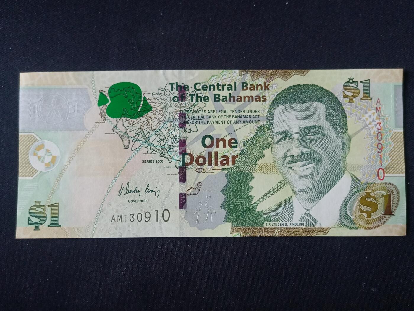 【游宝拍卖】乙巳蛇年92期 第四季首拍场  巴哈马-1元【2008年 全新UNC】