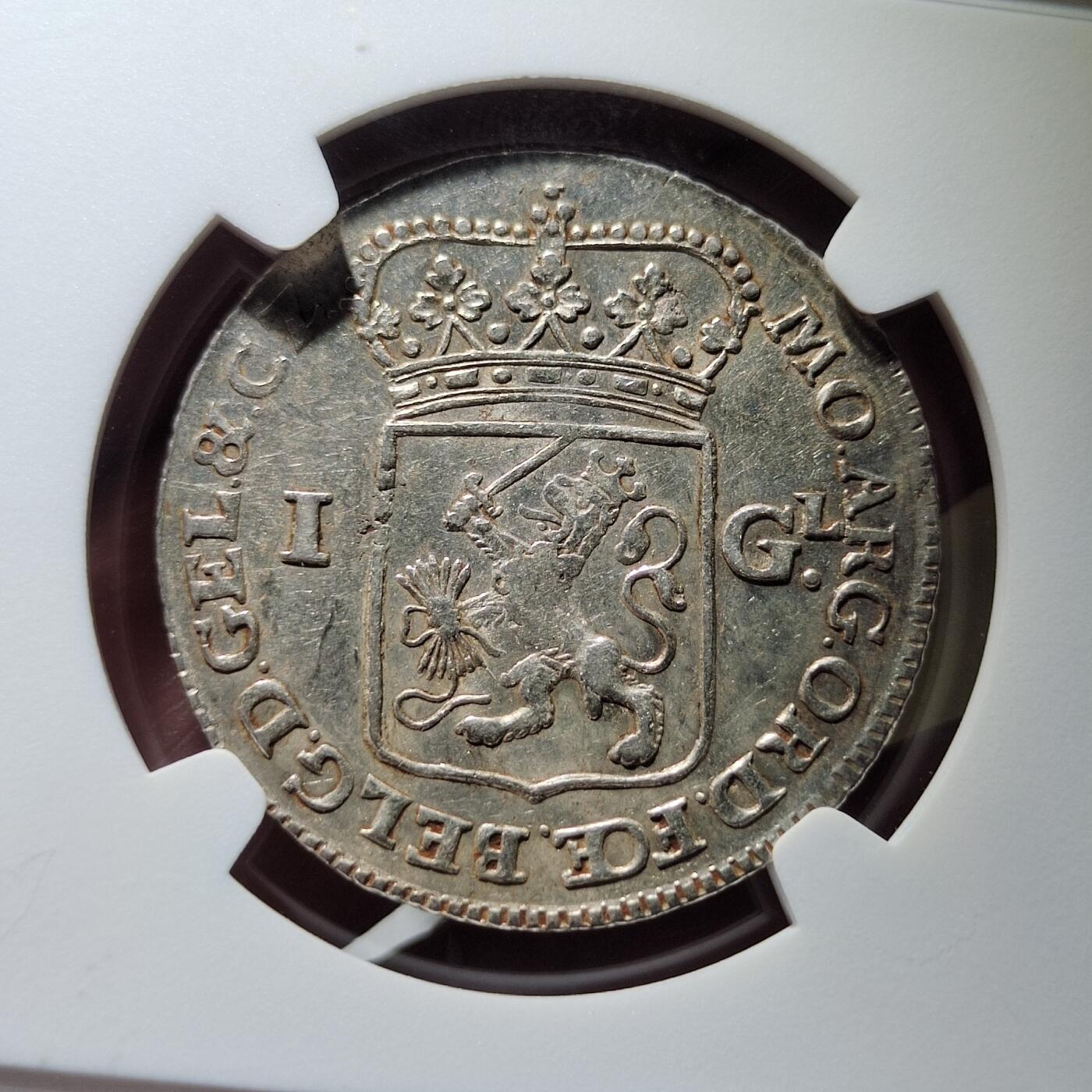 中外钱币第六场 NGC-MS62 荷兰1763年荷兰海尔德兰1盾