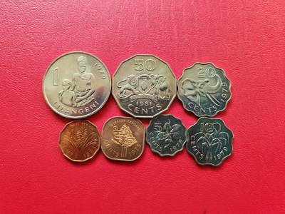 【云涧收藏】第八十二场 - 斯威士兰1975年～1981年套币，UNC