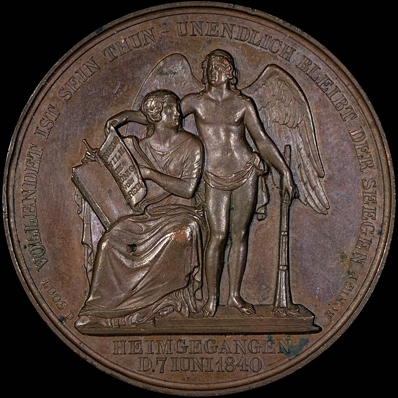 【雨安】【直播拍卖】【世界币章118期-裸币】2025-12-05 周五 19:30 保真 [章] Germany 章 德国 1840年 腓特烈·威廉三世 铜章 41mm