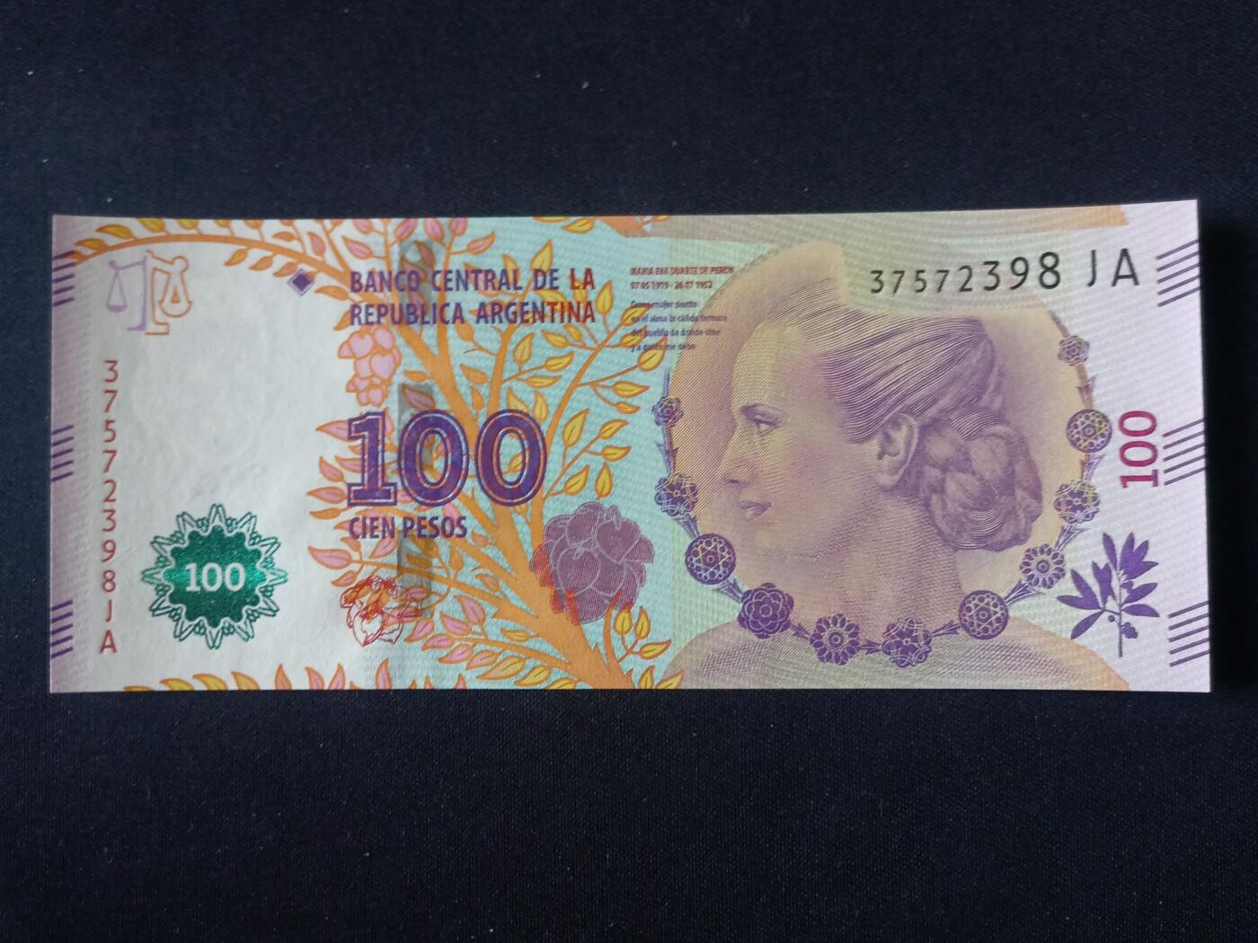 【游宝拍卖】乙巳蛇年92期 第四季首拍场  阿根廷-100比索【全新UNC】