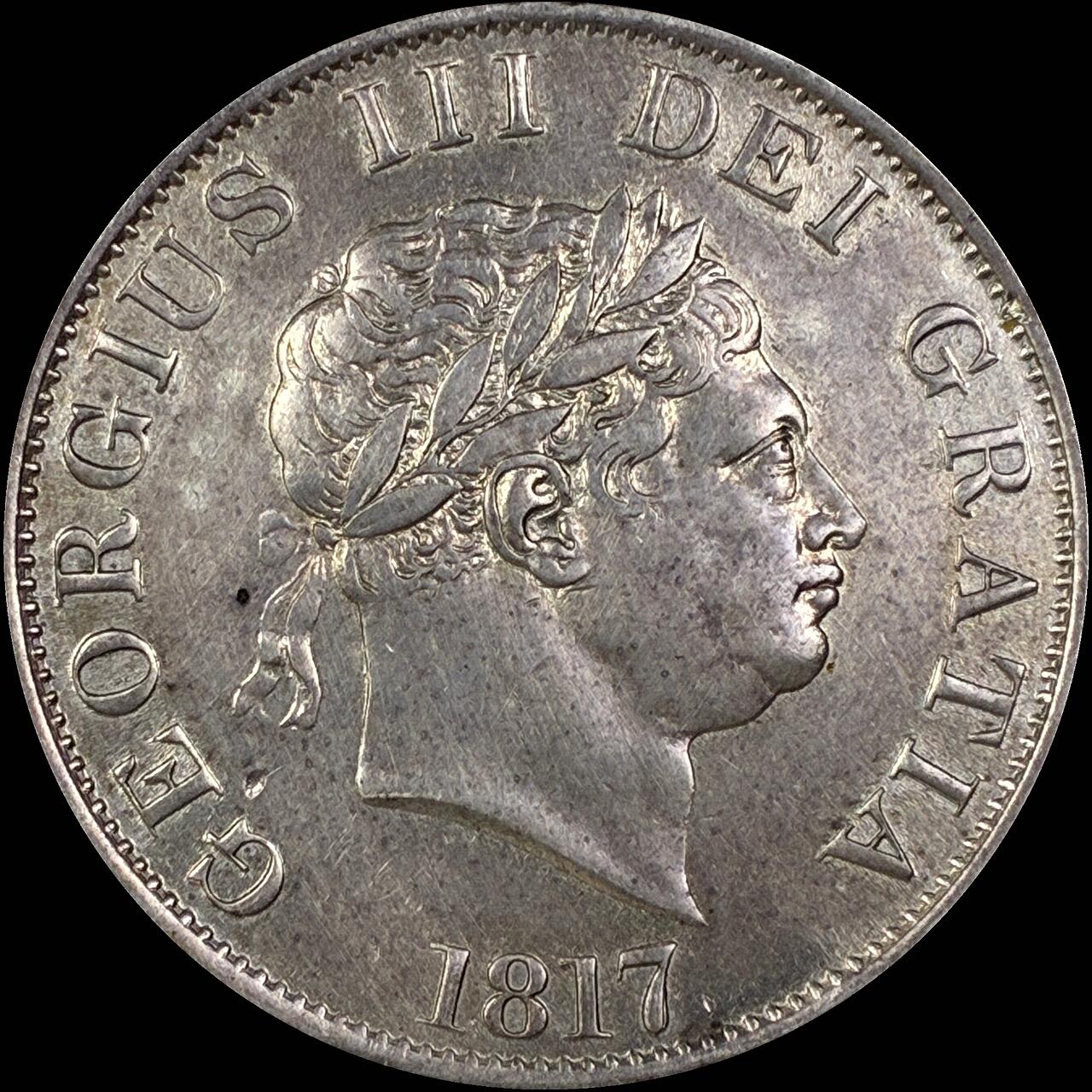 【雨安】【直播拍卖】【世界币章118期-裸币】2025-12-05 周五 19:30 保真 [裸币各国] Great Britain 英国 1/2克朗 KM#0672 乔治三世 1817年
