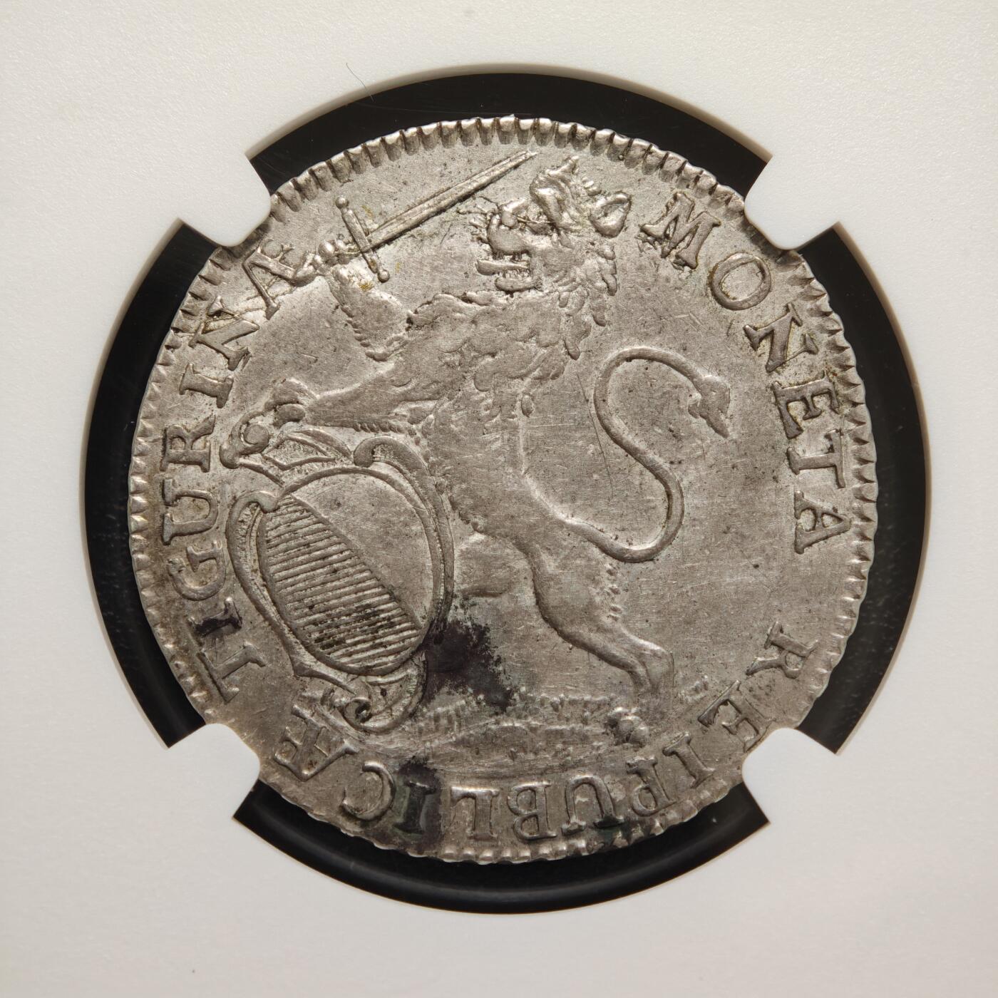 【德藏】世界币章拍卖第156期（拍品征集中~欢迎藏友联系） 1758年 瑞士苏黎世城市景观1/2老泰勒银币 NGC AU 原味包浆 好品相