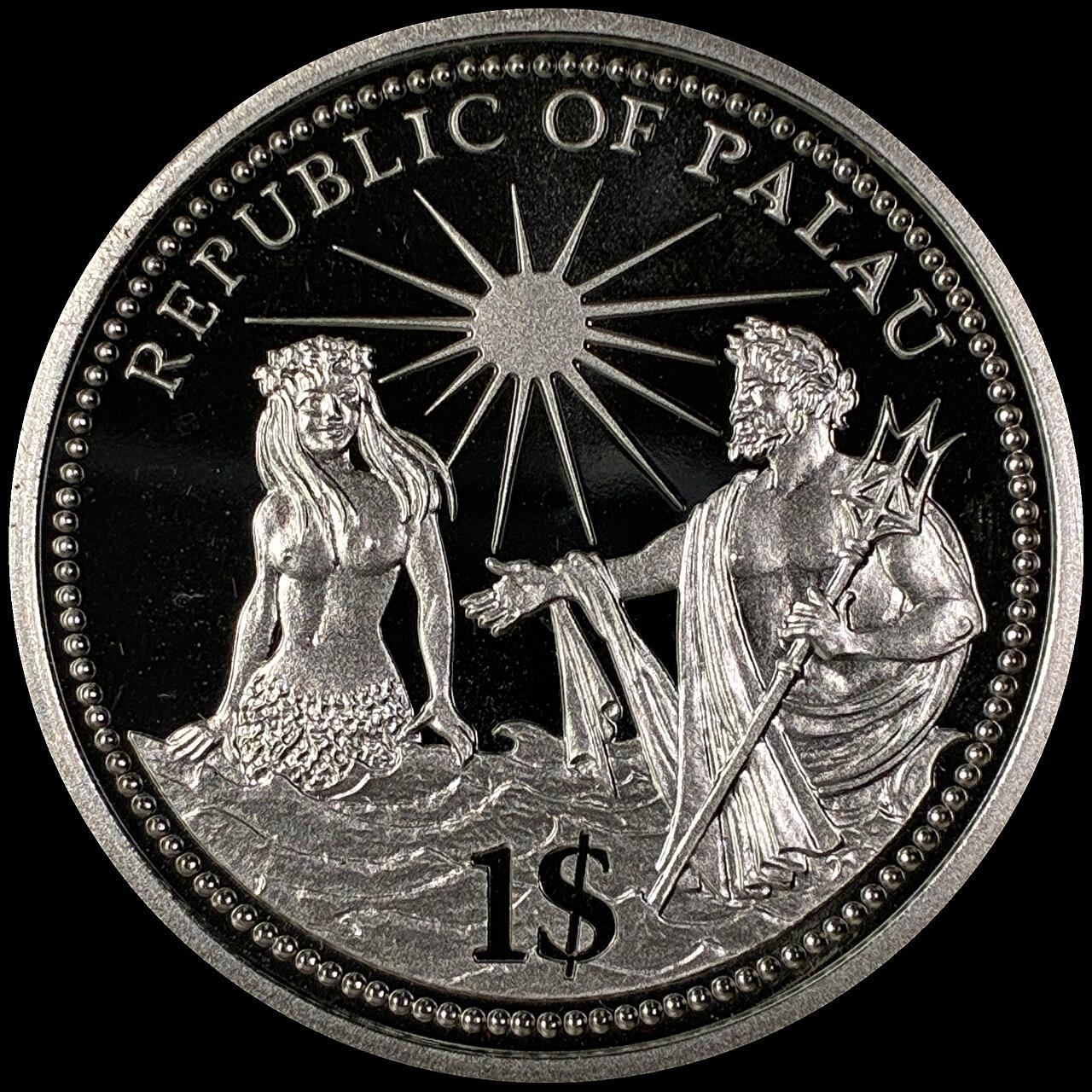 【雨安】【直播拍卖】【世界币章118期-裸币】2025-12-05 周五 19:30 保真 [现代裸币] Palau 帕劳 1元 1994年