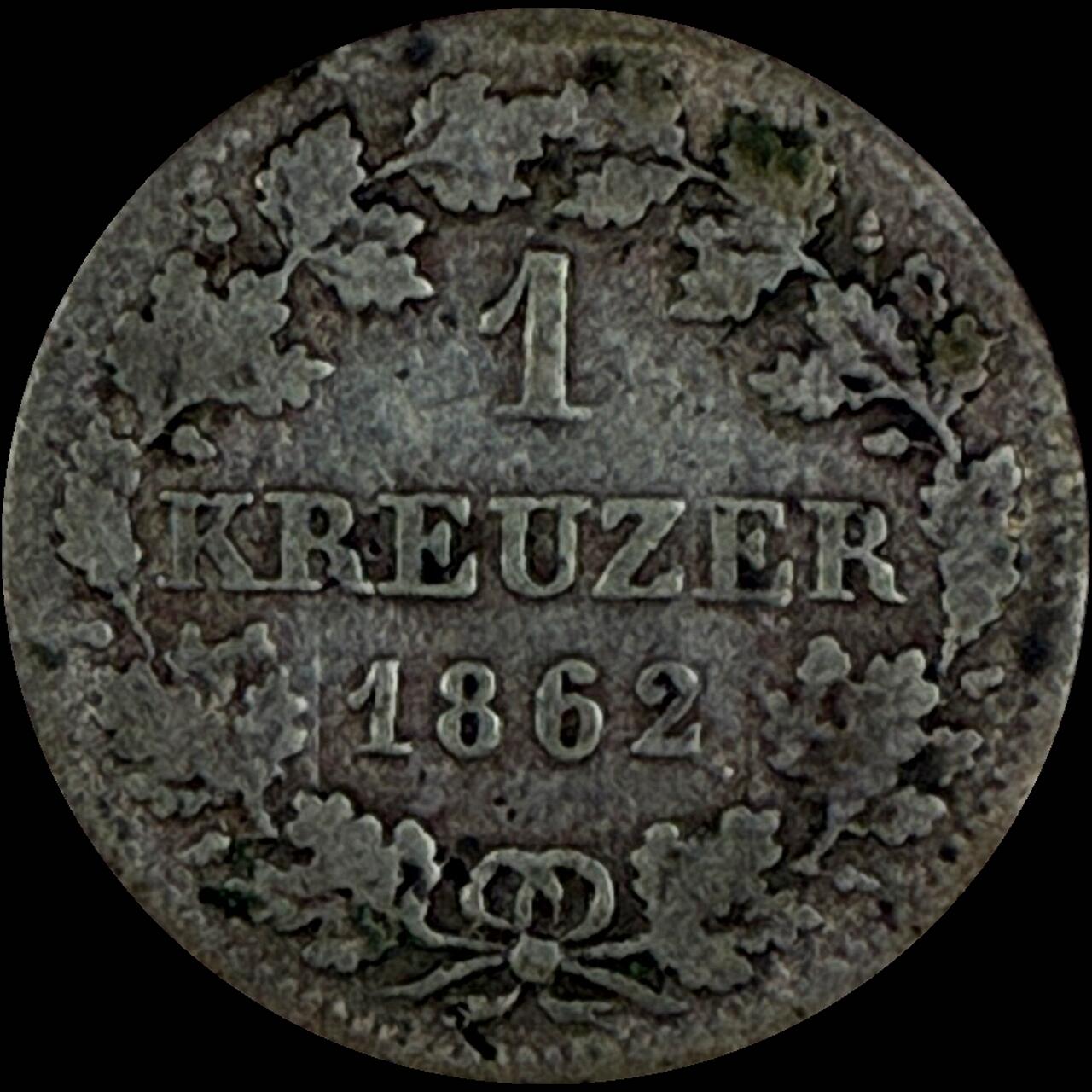 【雨安】【直播拍卖】【世界币章118期-裸币】2025-12-05 周五 19:30 保真 [裸币德国] Germany 德国 德意志 1克鲁泽 银币 1862年