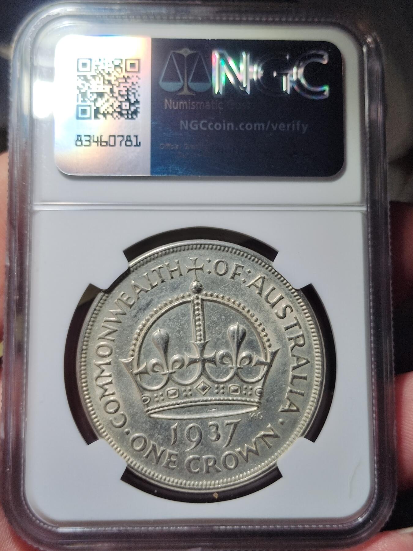 中外钱币第六场 NGC-AU53澳大利亚1937年皇冠1克朗