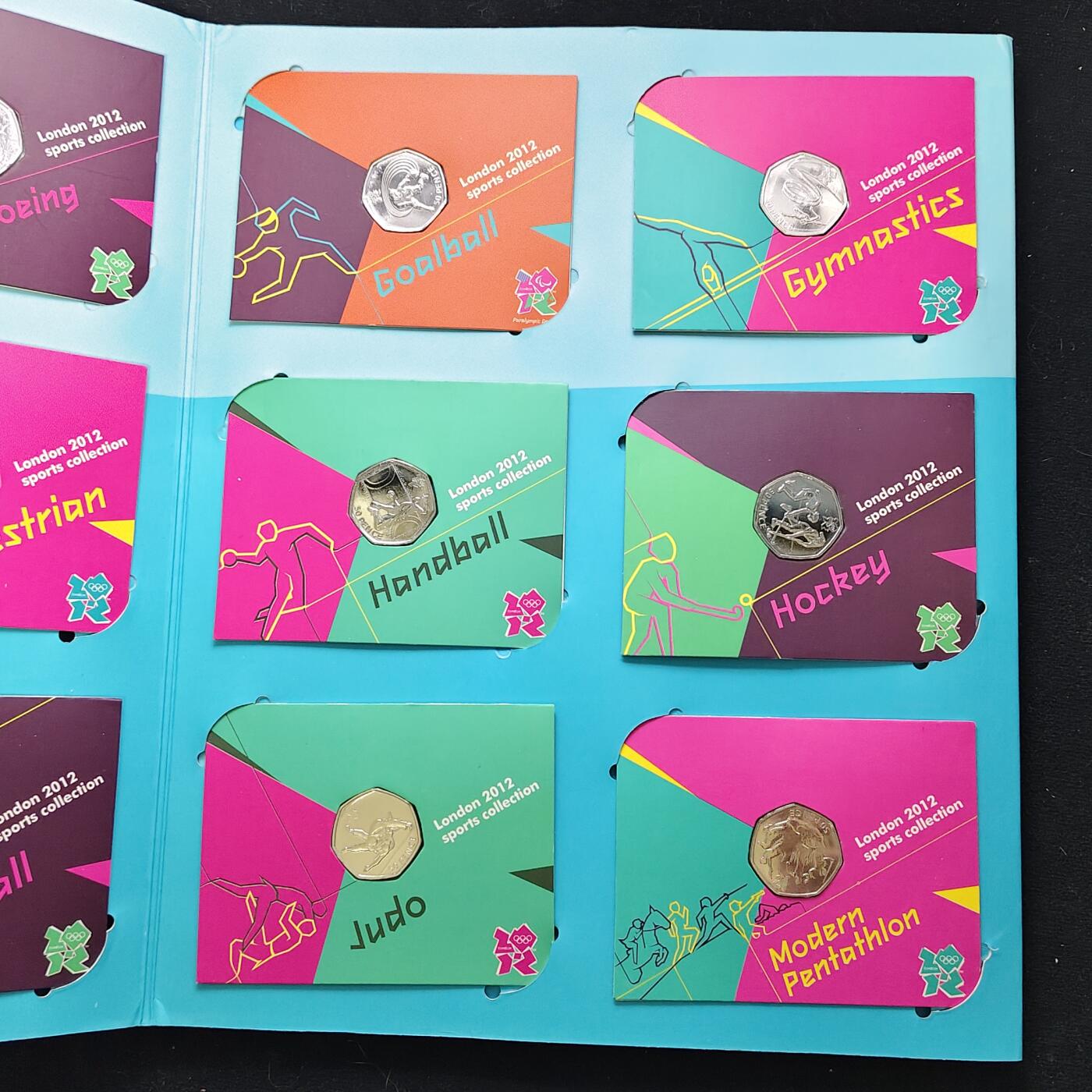 【全场包邮】纯粹捡漏拍483场（免费代拍第20场） 英国2012年50便士伦敦奥运会纪念币官方29枚卡装全套