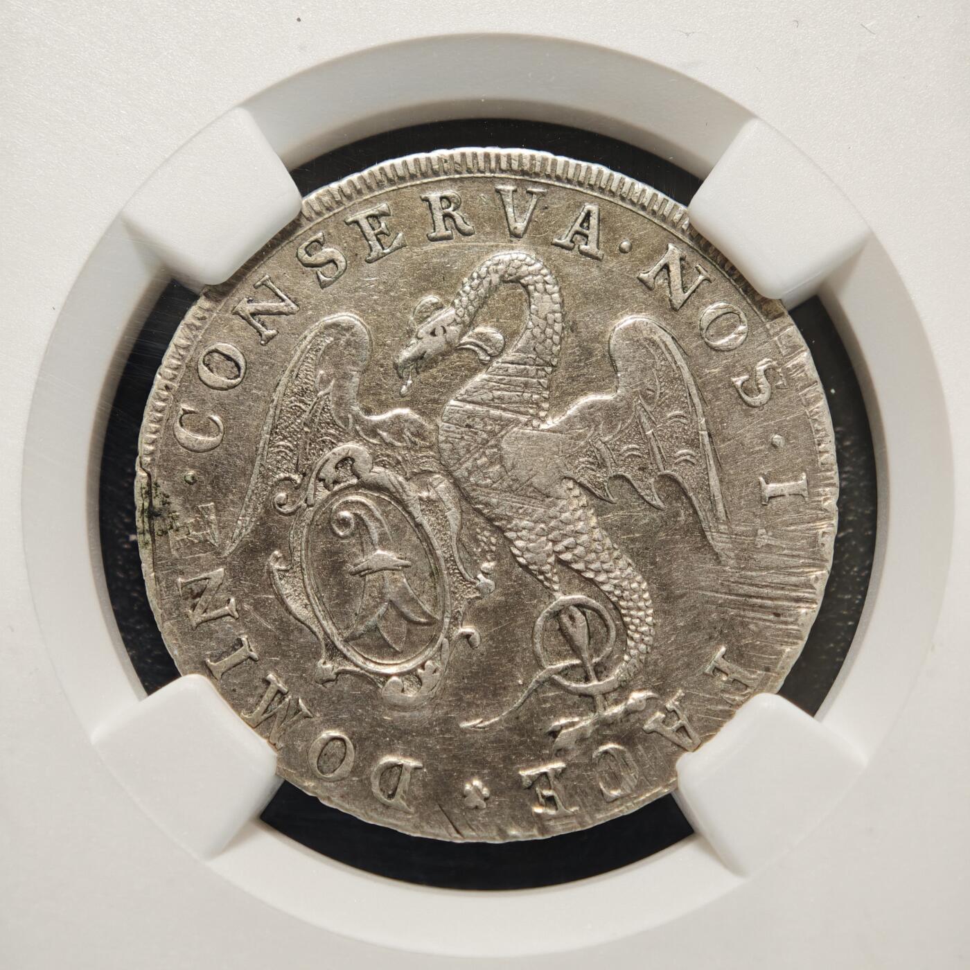 【德藏】世界币章拍卖第156期（拍品征集中~欢迎藏友联系） 1740年 瑞士巴塞尔城市景观1/4老泰勒银币 NGC AU 保存不易 状态安逸