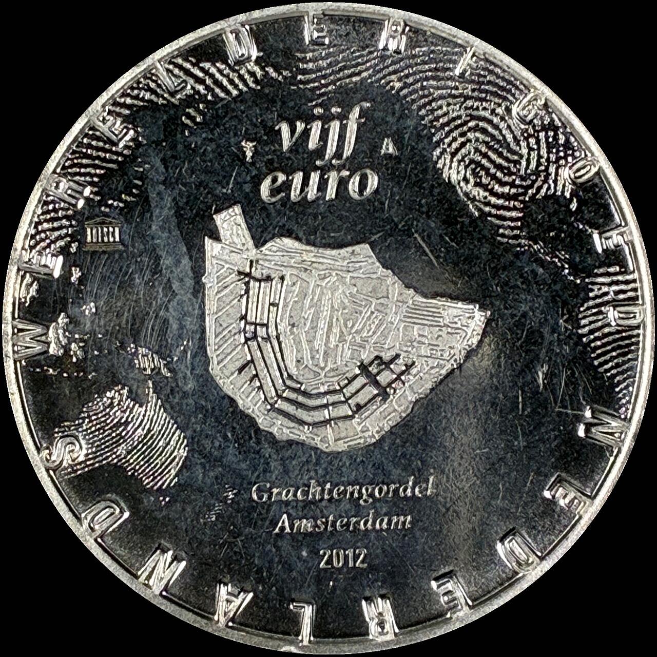 【雨安】【直播拍卖】【世界币章118期-裸币】2025-12-05 周五 19:30 保真 [现代欧元] Netherlands 欧元 荷兰 5欧元 2012年 阿姆斯特丹