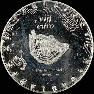 【雨安】【直播拍卖】【世界币章118期-裸币】2025-12-05 周五 19:30 保真 - [现代欧元] Netherlands 欧元 荷兰 5欧元 2012年 阿姆斯特丹