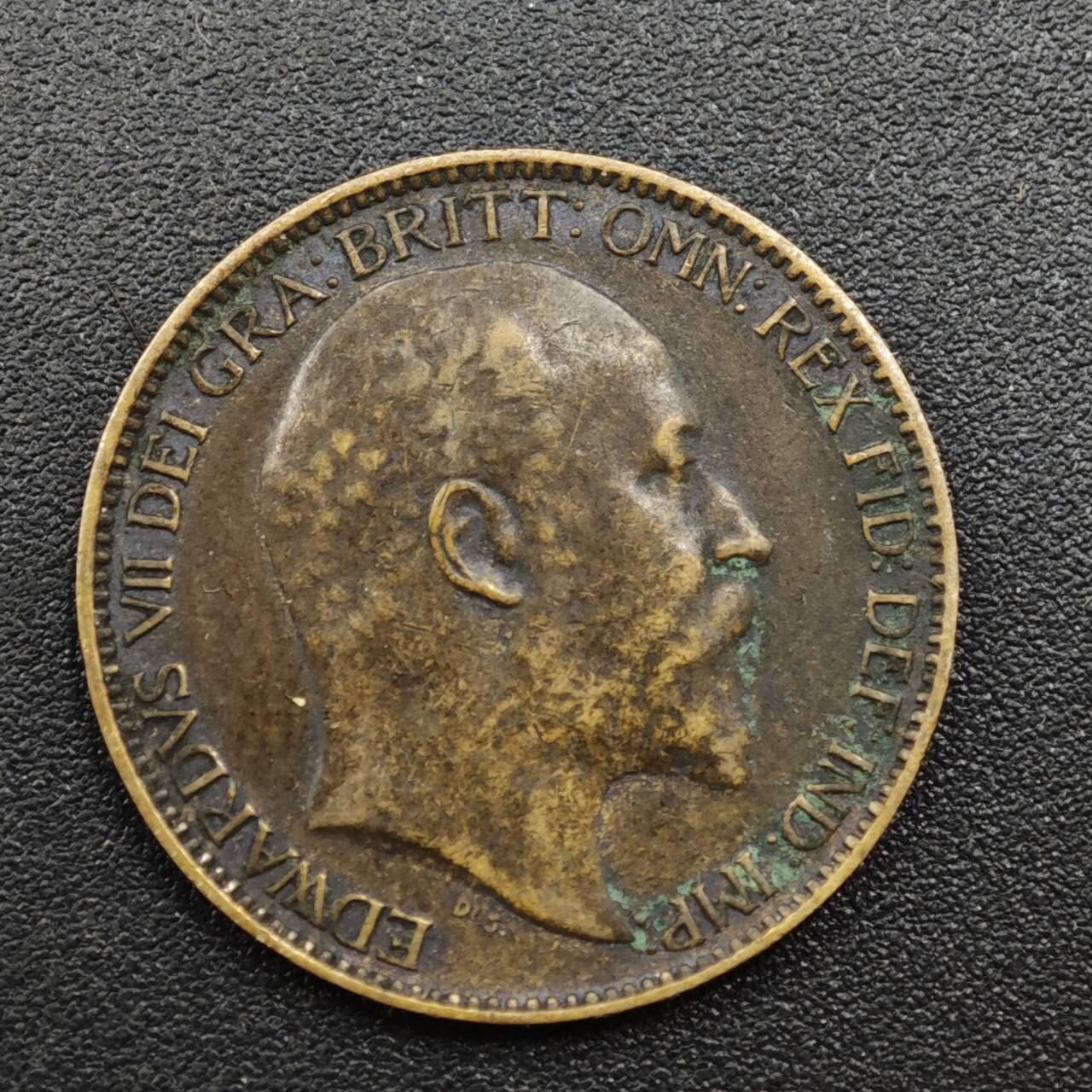 【淘币小摊】实时拍第八百一十八拍   散币小银币场   满百包邮可预留二周 每周一统一发货   英国1906年爱德华七世法新铜币