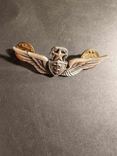 老王徽章第168期 - 美国空军军医高级技能章 925银 2英寸