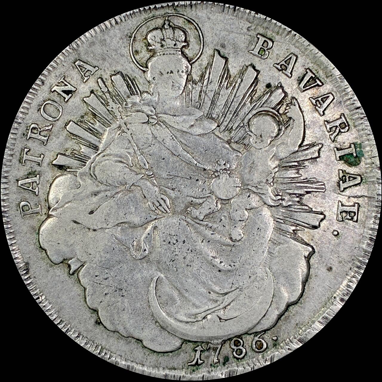 【雨安】【直播拍卖】【世界币章118期-裸币】2025-12-05 周五 19:30 保真 [裸币德国] Germany 德国 德意志 1泰勒 Bavaria巴伐利亚 KM#0563 卡尔·特奥多尔.圣母抱婴 1786年