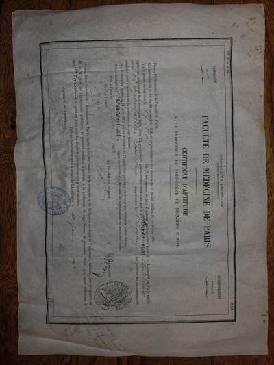 凯旋世界勋赏（第20期）（欢迎送拍）（对拍品有疑问请询问客服，不接受到手刀，出价默认拍品品相。请认真阅读拍卖规则！出价默认已认可！）（收到货请录制开箱视频，无视频概不处理问题。） - 羊皮纸版本巴黎医学院颁发的助产士执业资质证书