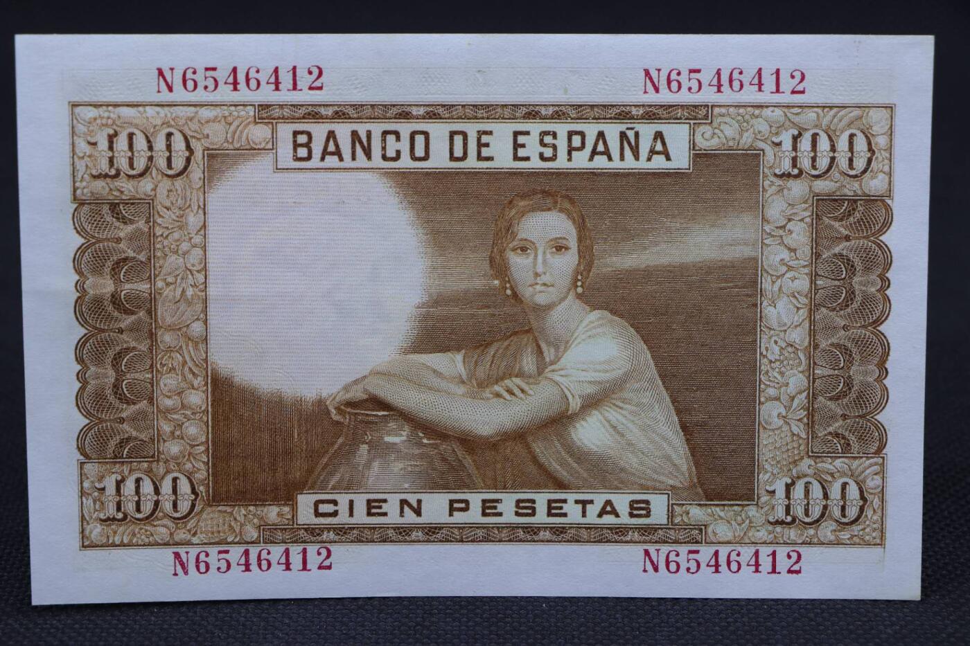 【淘币小摊】限时拍第八百二十一拍  纸币场  满百包邮可预留两周  周一统一发货   西班牙1953年100比赛塔纸币