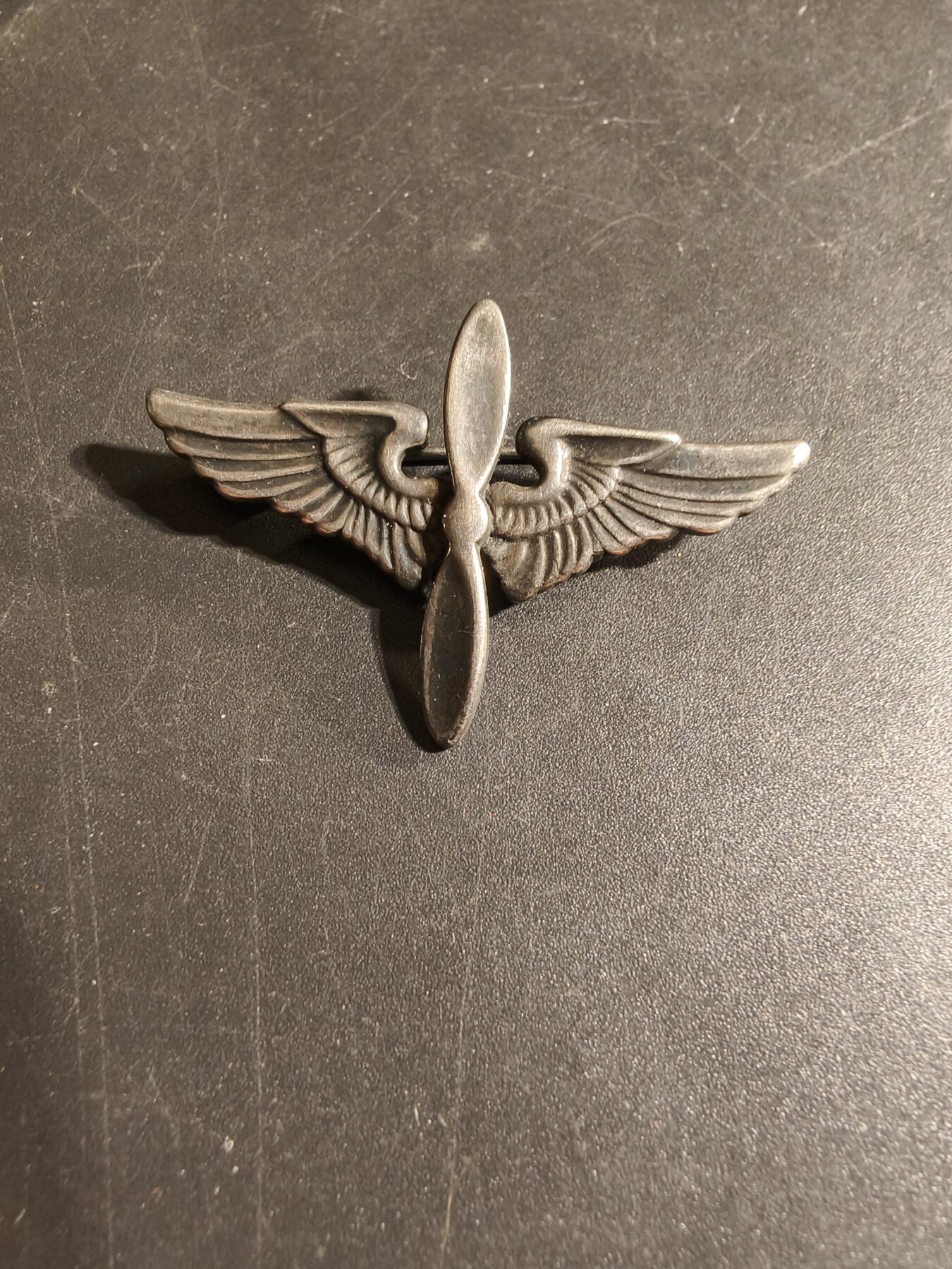 老王徽章第168期 美国二战陆军航空兵飞行员证章     925银     1.5英寸