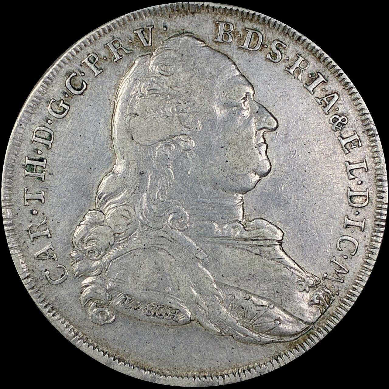 【雨安】【直播拍卖】【世界币章118期-裸币】2025-12-05 周五 19:30 保真 [裸币德国] Germany 德国 德意志 1泰勒 Bavaria巴伐利亚 KM#0563 卡尔·特奥多尔.圣母抱婴 1786年