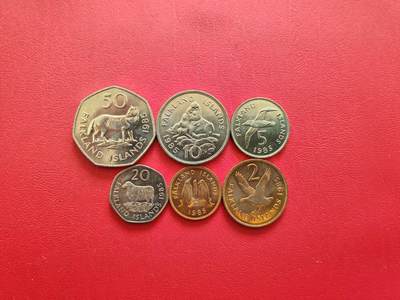 【云涧收藏】第八十二场 - 福克兰群岛1985年套币，UNC