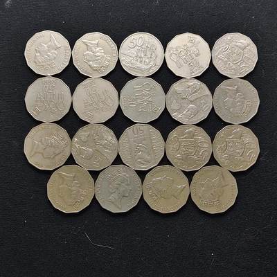 【全场包邮】纯粹捡漏拍483场（免费代拍第20场） - 【批量】澳大利亚各年份50分19枚一组-含多枚纪念币