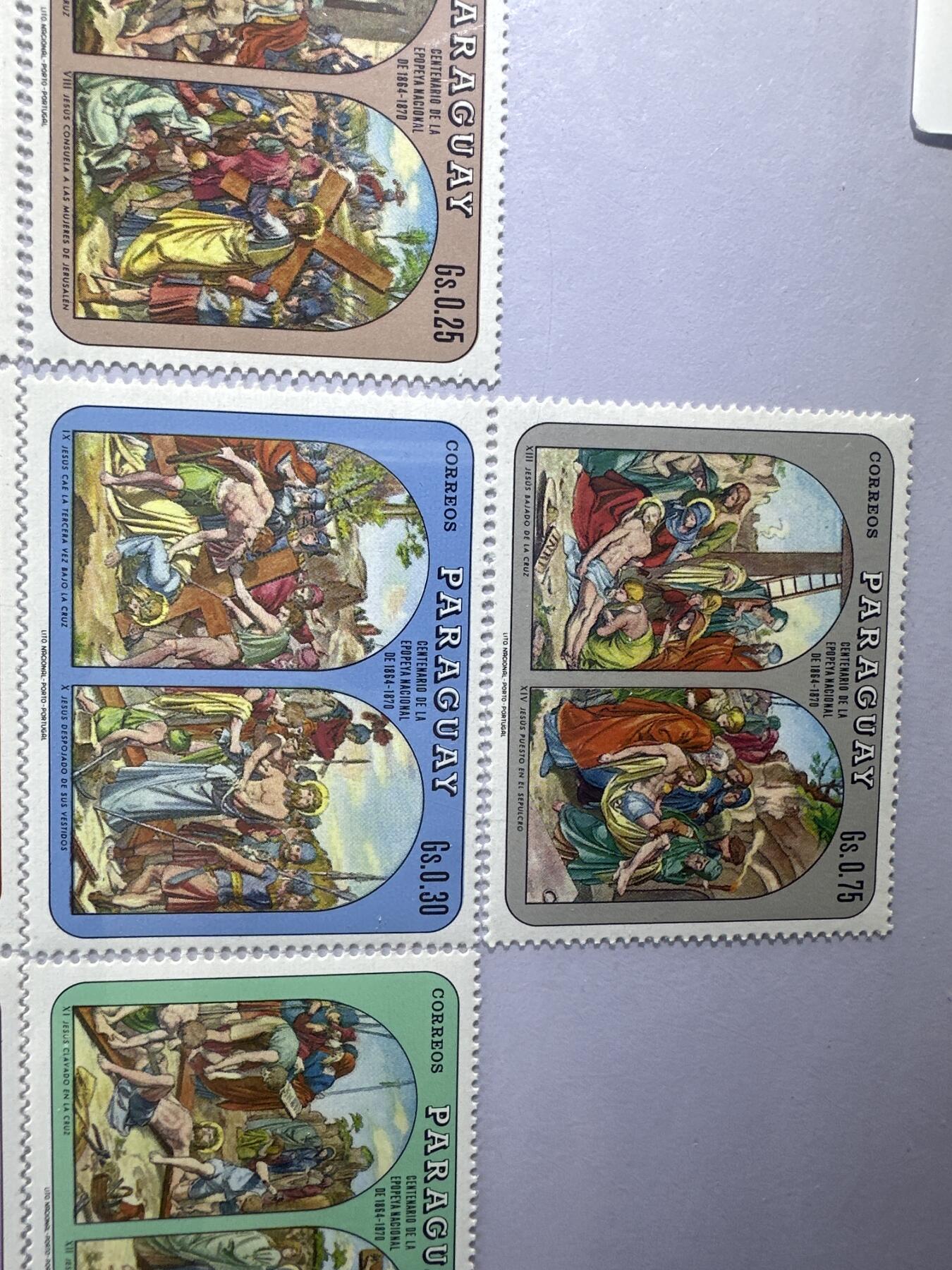 12.6邮票专场 巴拉圭1970年复活节7全